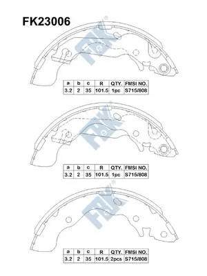 Jeu de mâchoires de frein FBK FK23006