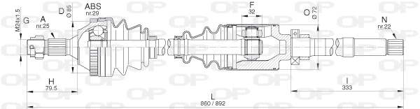 Arbre de transmission OPEN PARTS DRS6271.00