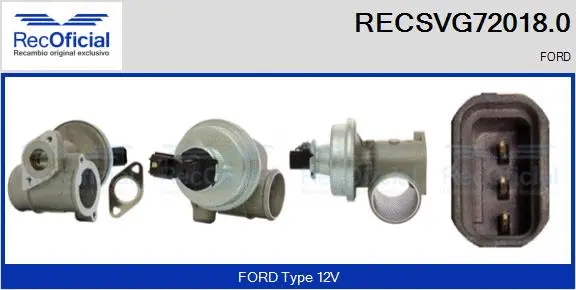 Vanne EGR RECOFICIAL RECSVG72018.0