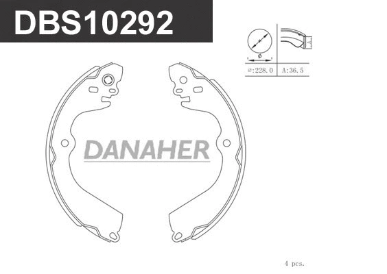 Jeu de mâchoires de frein DANAHER DBS10292