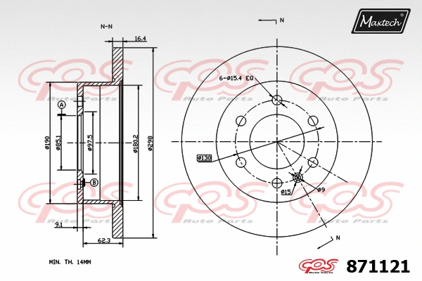 Disque de frein MAXTECH 871121
