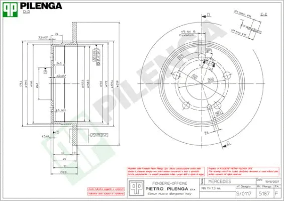 Disque de frein PILENGA 5187
