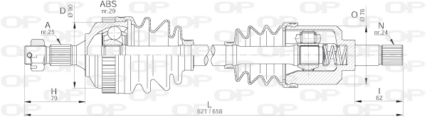 Arbre de transmission OPEN PARTS DRS6220.00
