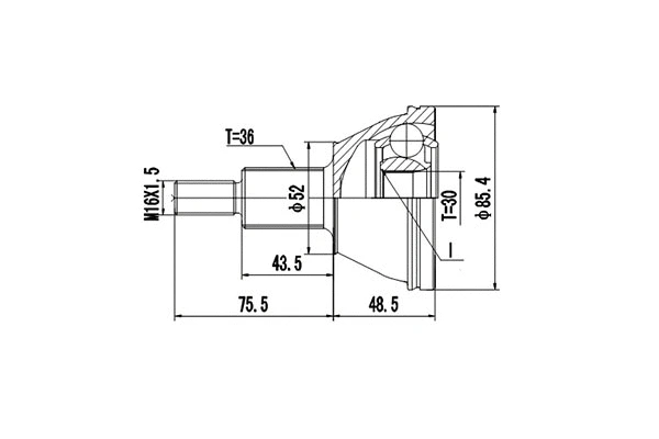 Jeu de joints, arbre de transmission DYNAMATRIX DCV854004