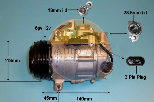 Compresseur, climatisation AUTO AIR GLOUCESTER 14-1280P