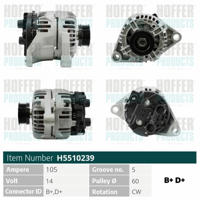Alternateur HOFFER H5510239