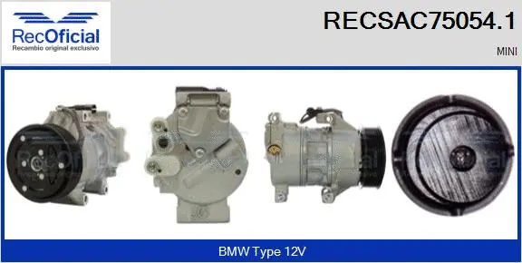 Compresseur, climatisation RECOFICIAL RECSAC75054.1