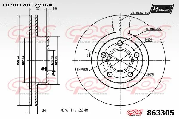 Disque de frein MAXTECH 863305