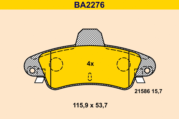 Kit de plaquettes de frein, frein à disque BARUM BA2276