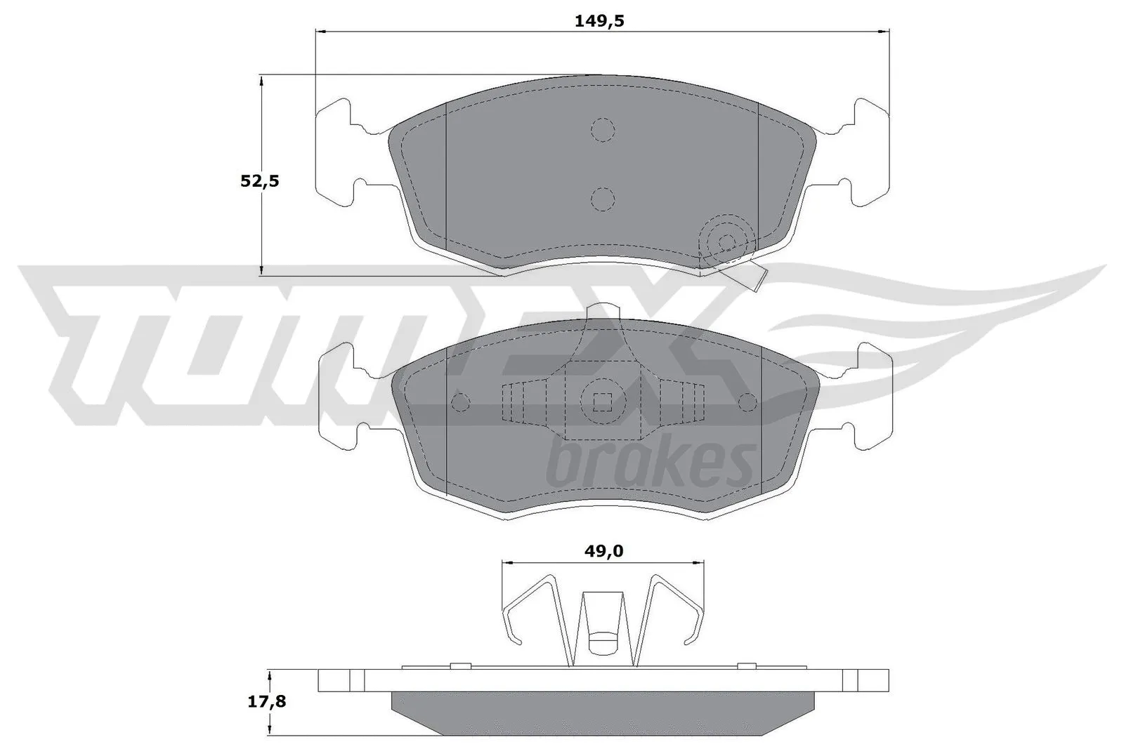 Kit de plaquettes de frein, frein à disque TOMEX Brakes TX 16-90