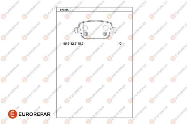Kit de plaquettes de frein, frein à disque EUROREPAR 1681212980