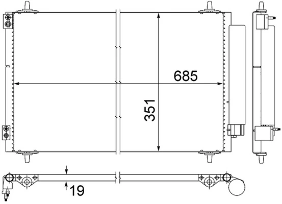 Condenseur, climatisation MAHLE AC 593 000S
