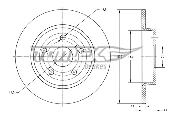 Disque de frein TOMEX Brakes TX 73-20
