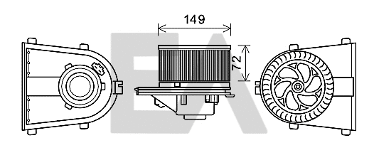 Moteur électrique, pulseur d'air habitacle EACLIMA 42A02007