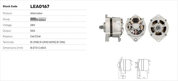 Alternateur LUSA LEA0167