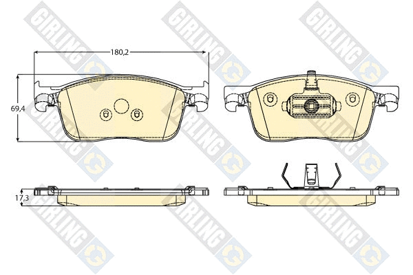 Kit de plaquettes de frein, frein à disque GIRLING 6121692