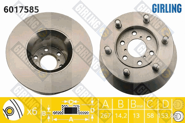 Disque de frein GIRLING 6017585