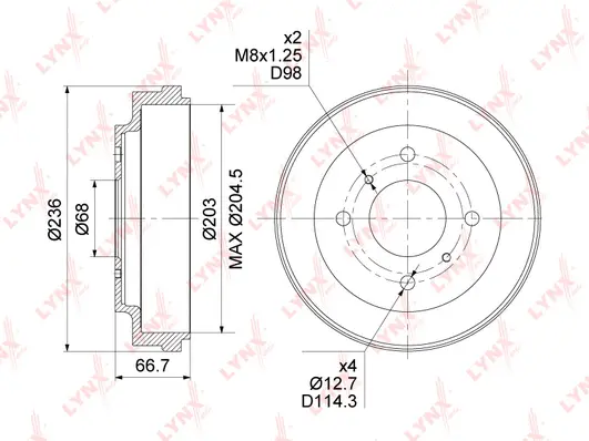 Tambour de frein LYNXAUTO BM-1115