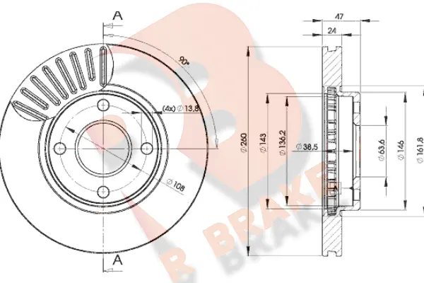 Disque de frein R BRAKE 78RBD26784