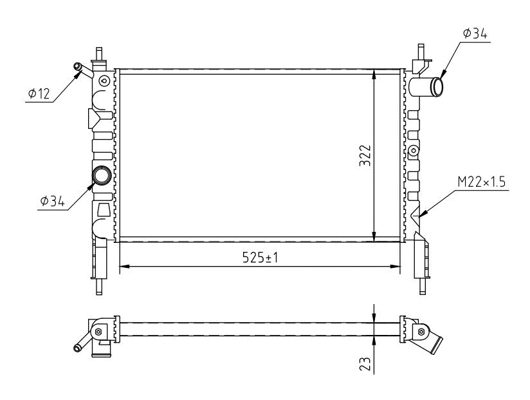 Radiateur, refroidissement du moteur HART 600 095