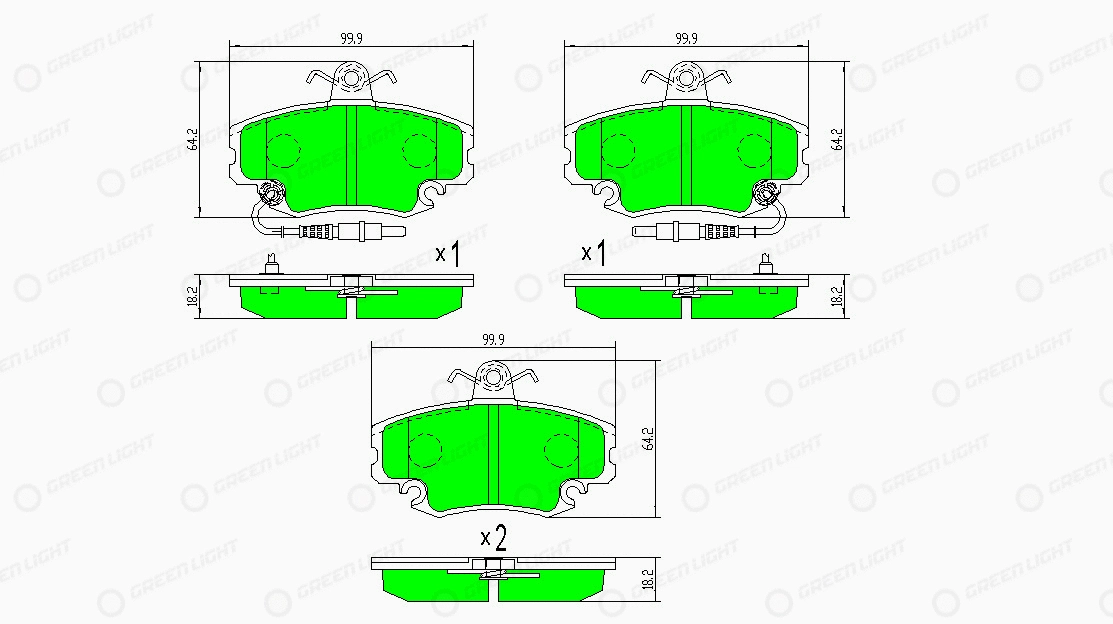 Kit de plaquettes de frein, frein à disque Automotive Adriado GLBP0005