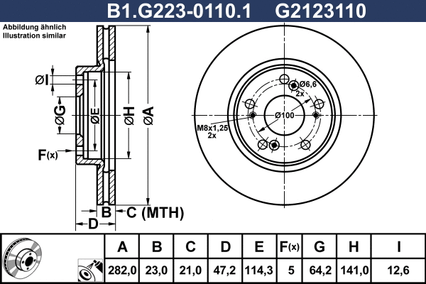 Disque de frein GALFER B1.G223-0110.1