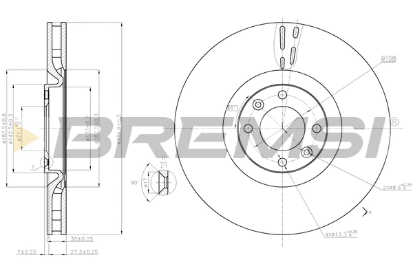 Disque de frein BREMSI CD7999V