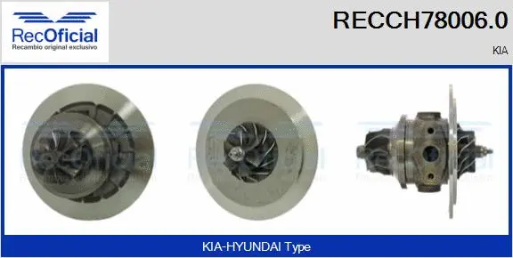 Groupe carter, turbocompresseur RECOFICIAL RECCH78006.0
