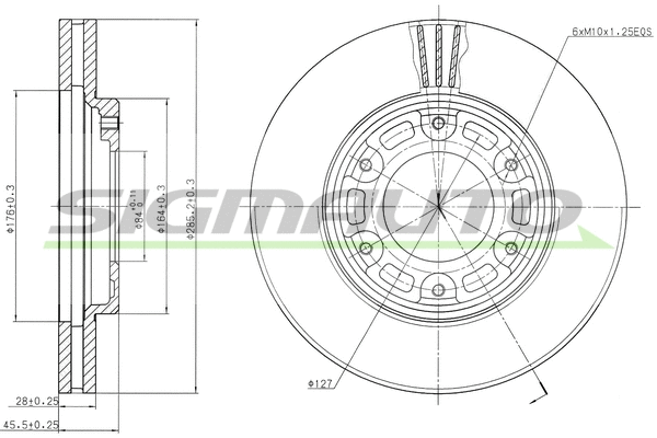 Disque de frein SIGMAUTO DBA991V