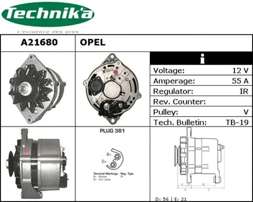 Alternateur Technika A21680