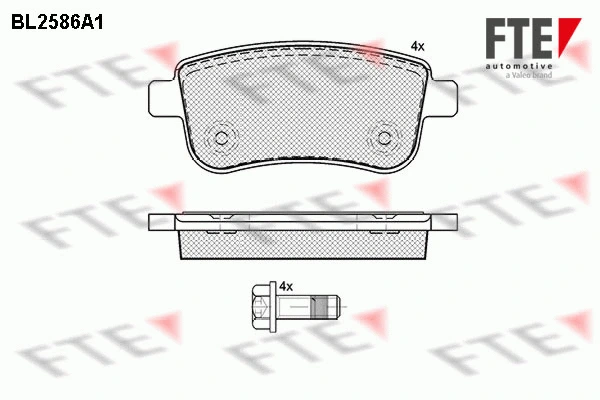 Kit de plaquettes de frein, frein à disque FTE 9010837