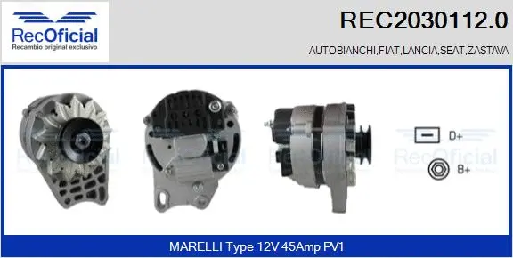 Alternateur RECOFICIAL REC2030112.0