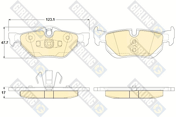 Kit de plaquettes de frein, frein à disque GIRLING 6120502