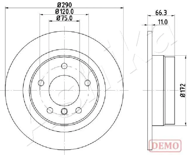 Disque de frein ASHIKA 61-00-0103C