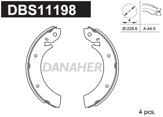 Jeu de mâchoires de frein DANAHER DBS11198