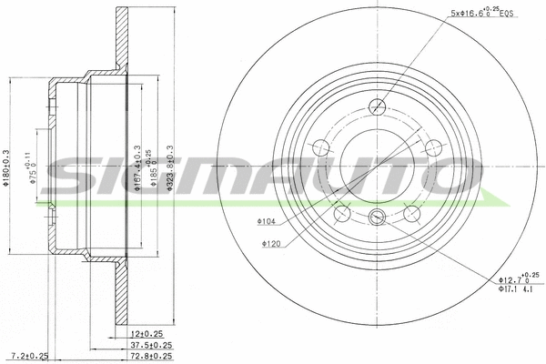 Disque de frein SIGMAUTO DBB255S