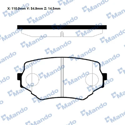 Kit de plaquettes de frein, frein à disque MANDO RMPZ02NS