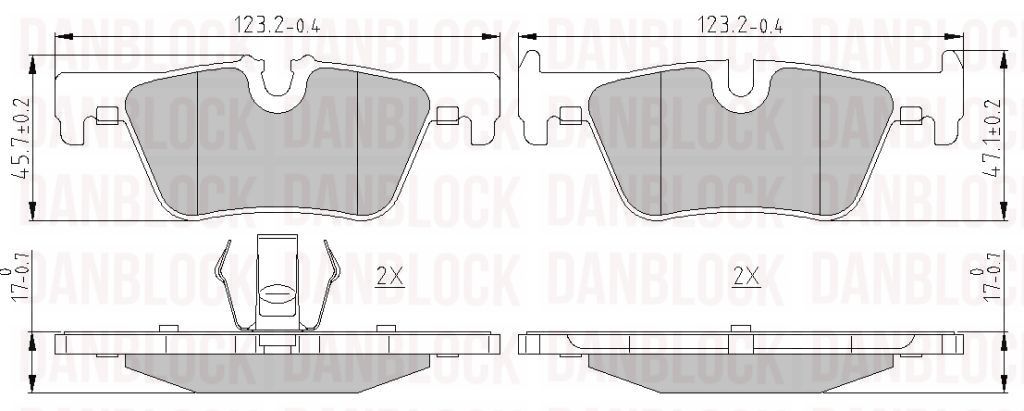 Kit de plaquettes de frein, frein à disque DANBLOCK DB 510963