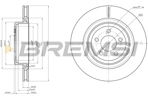 Disque de frein BREMSI CD8066V