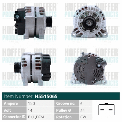 Alternateur HOFFER H5515065