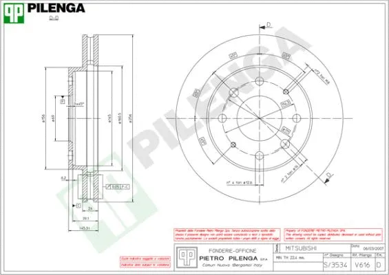 Disque de frein PILENGA V616