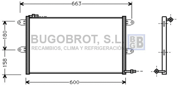 Condenseur, climatisation BUGOBROT 62-VW5144