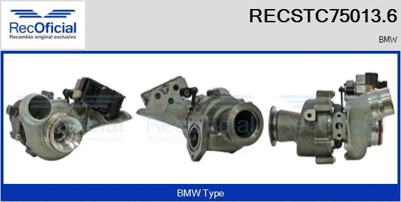 Turbocompresseur, suralimentation RECOFICIAL RECSTC75013.6