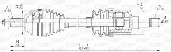 Arbre de transmission OPEN PARTS DRS6427.00