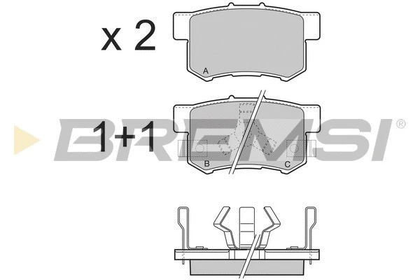 Kit de plaquettes de frein, frein à disque BREMSI BP3374