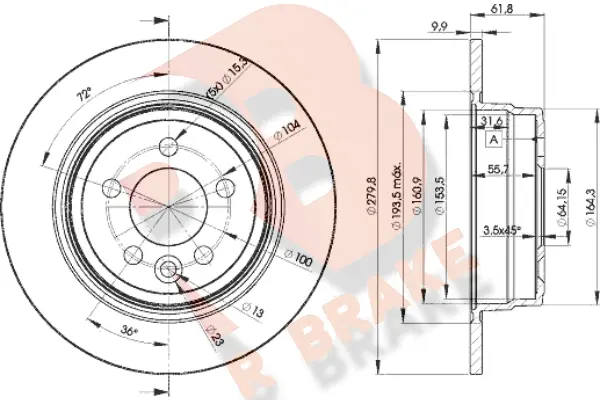 Disque de frein R BRAKE 78RBD20847