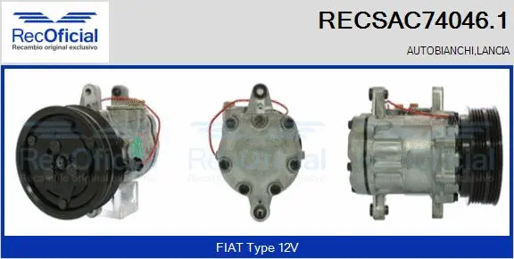 Compresseur, climatisation RECOFICIAL RECSAC74046.1