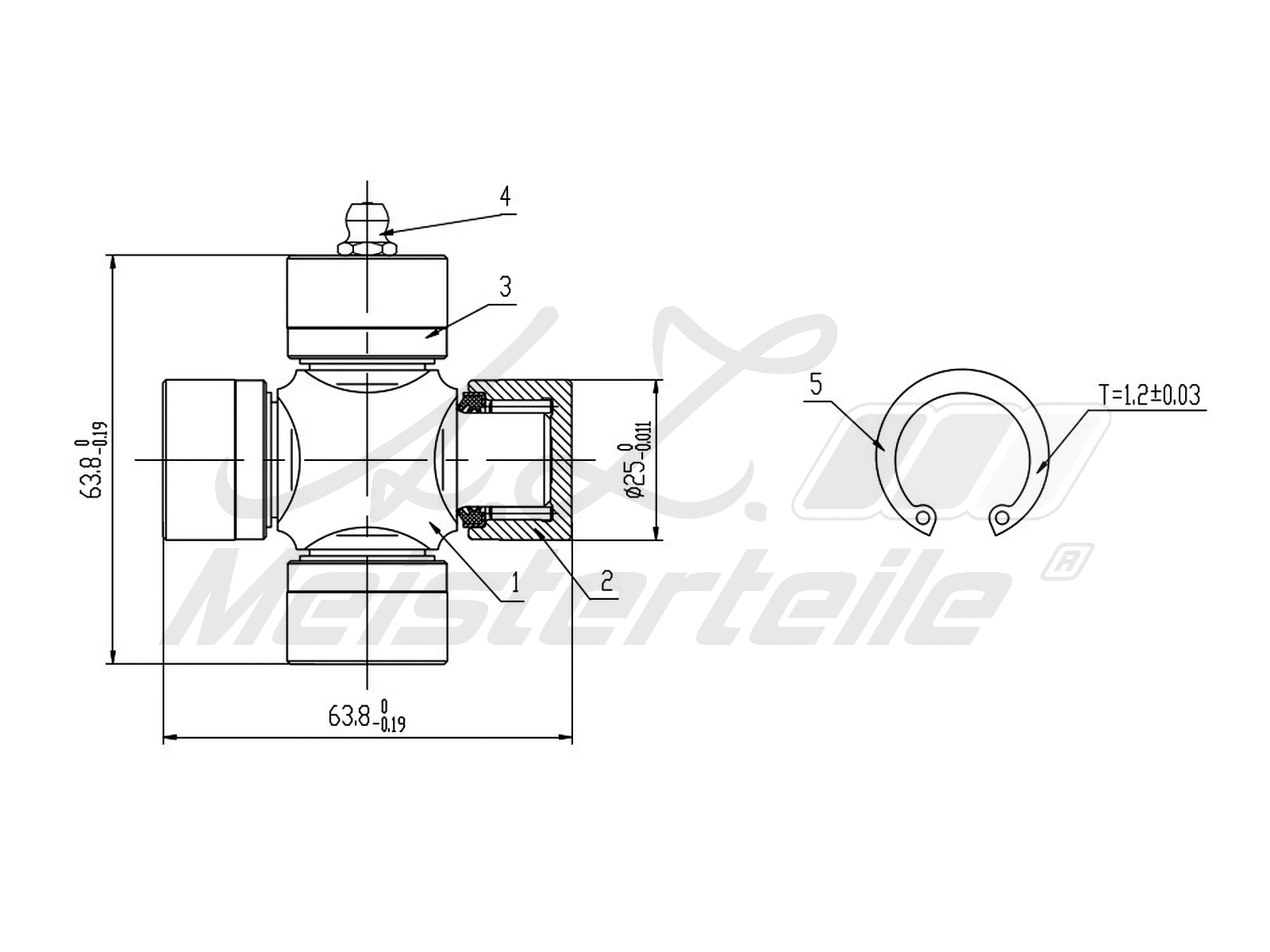Joint, arbre de transmission A.Z. Meisterteile AZMT-42-041-1024