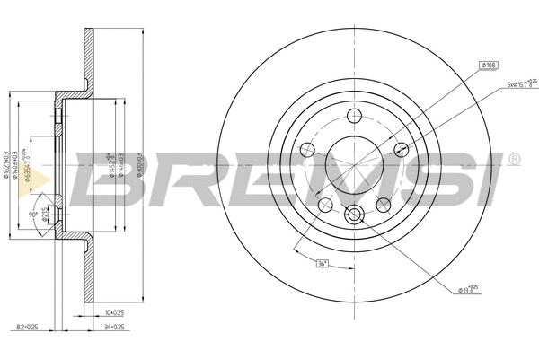 Disque de frein BREMSI CD8633S