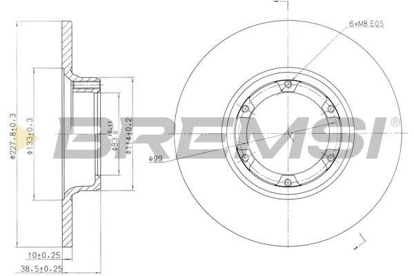 Disque de frein BREMSI CD6016S